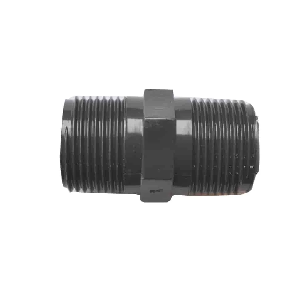 "Feistis PVC, Níplí Dúbailte 3/4 orlach, Snáithe Fireann PVC-U image"