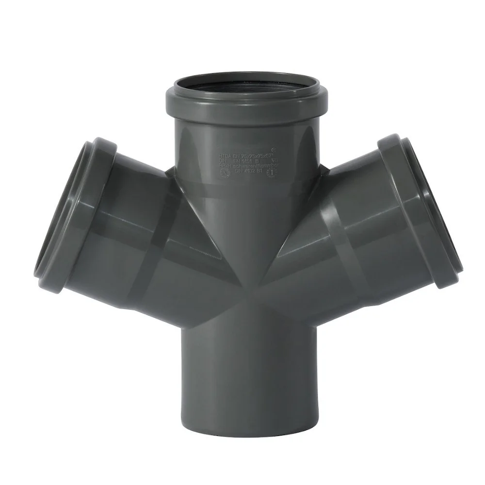 "HT Double Branch DN/OD 75/75/75 67 Degrees, Sewer Pipe image"
