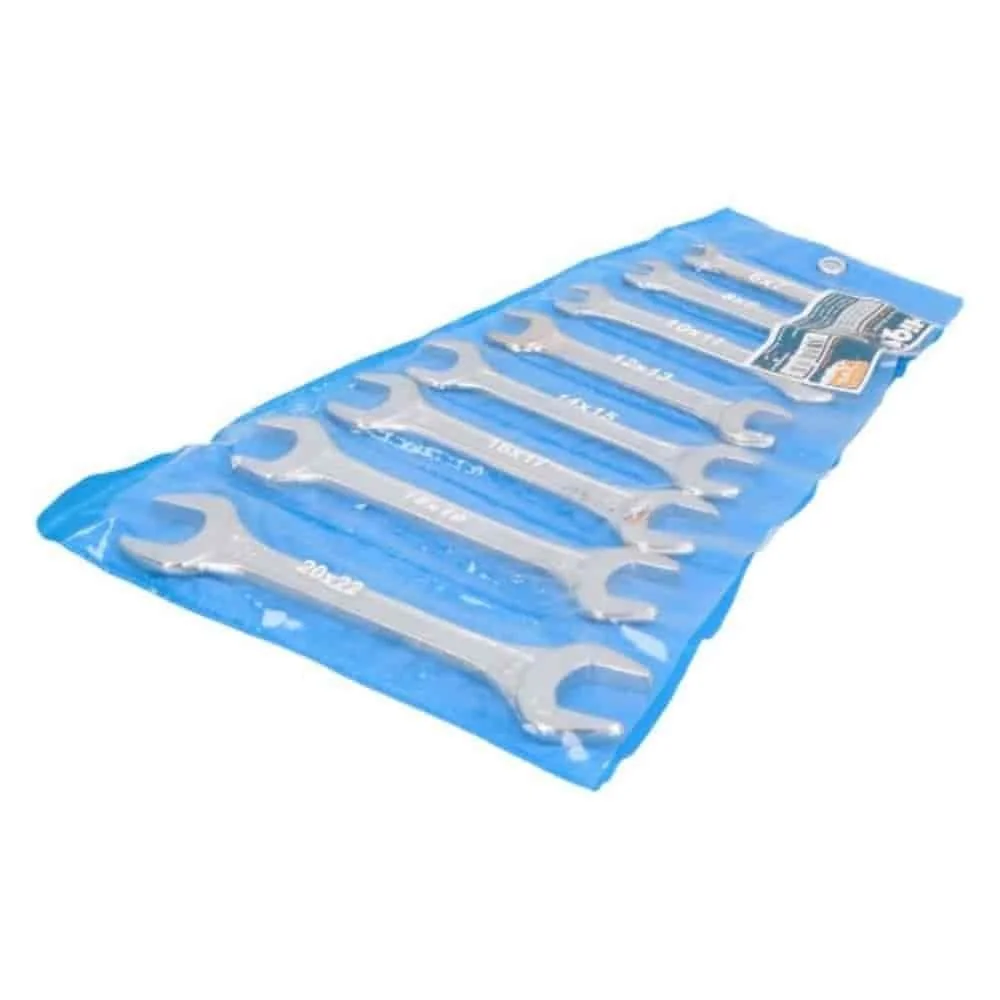 "Sraith Spánaí Oscailte Dúbailte, 8 bpíosa, 6-22 mm, Cróim-plátáilte image"