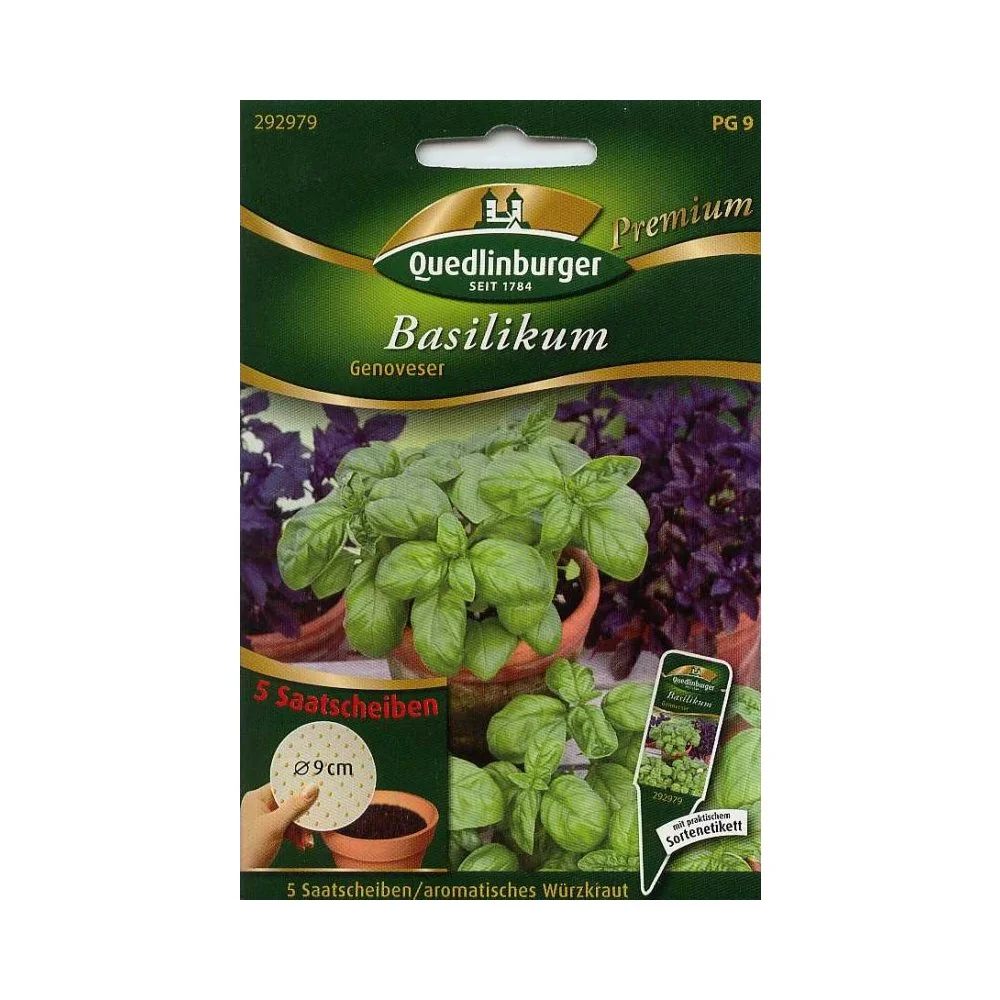 "Síol Basil Genovese: Saatscheibe le haghaidh Plandáil Éasca image"