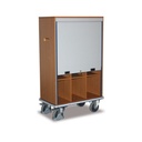 Trolley Comhad Glasáilte, 9 Roinnte le Rothaí