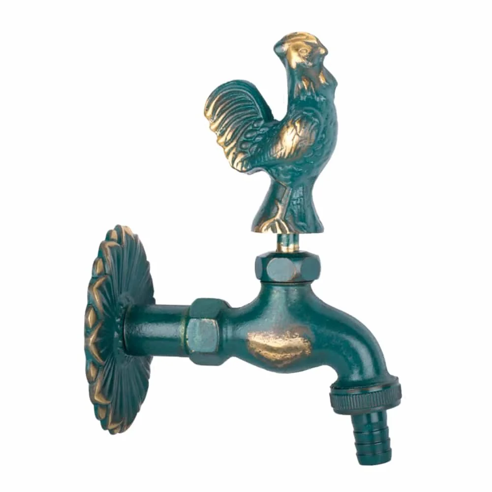 "Faucet Gairdín Práis Patinated, Comhla Asraon 1/2 orlach, Faucet Balla Retro image"