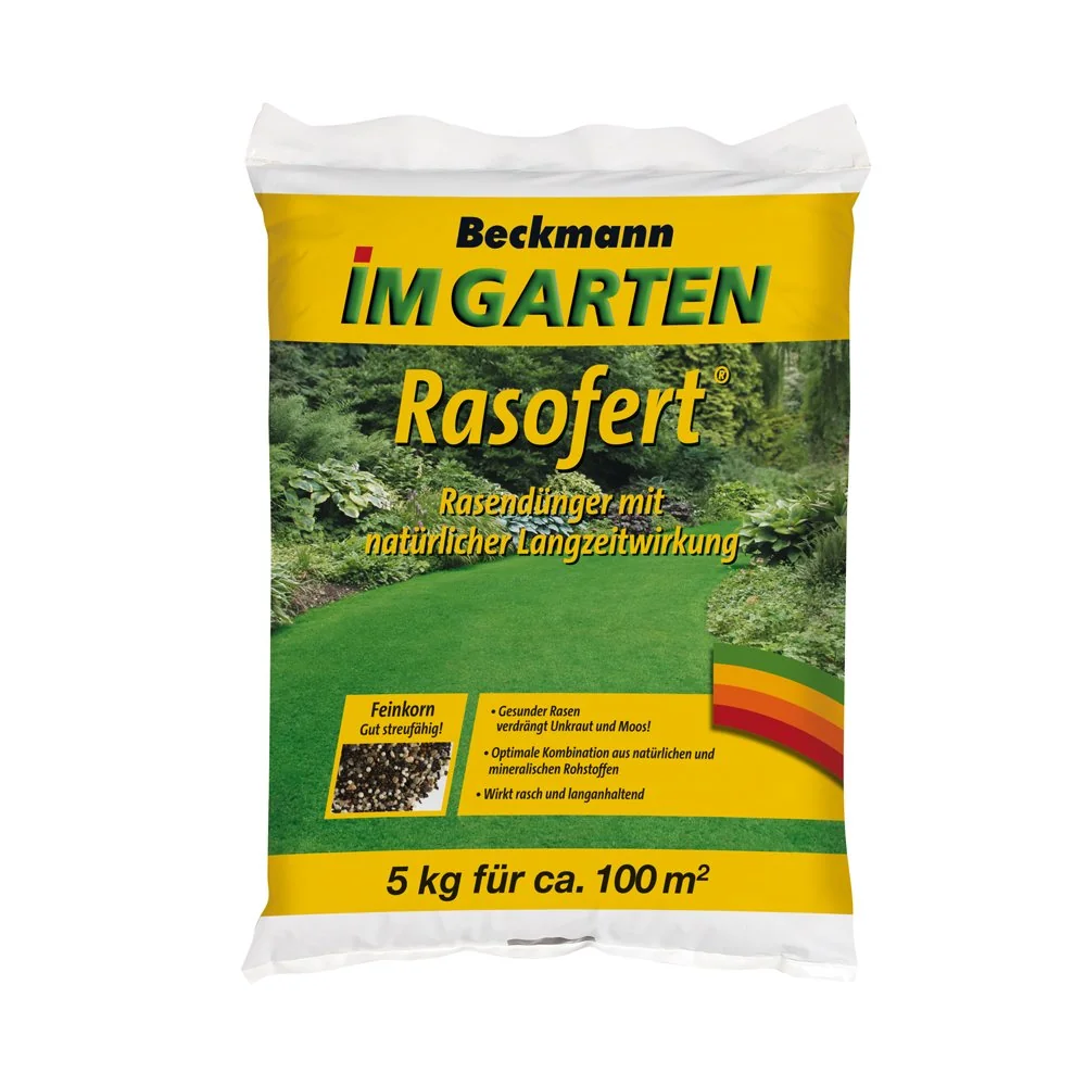 "5 kg Leasachán Faiche Beckmann Rasofert®, orgánach-mianrach do thart ar 100 m² image"