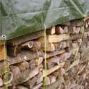 Clúdach tarpaulin glas, 210g/m², 1,5 x 10m (15m²), clúdach uiscedhíonach