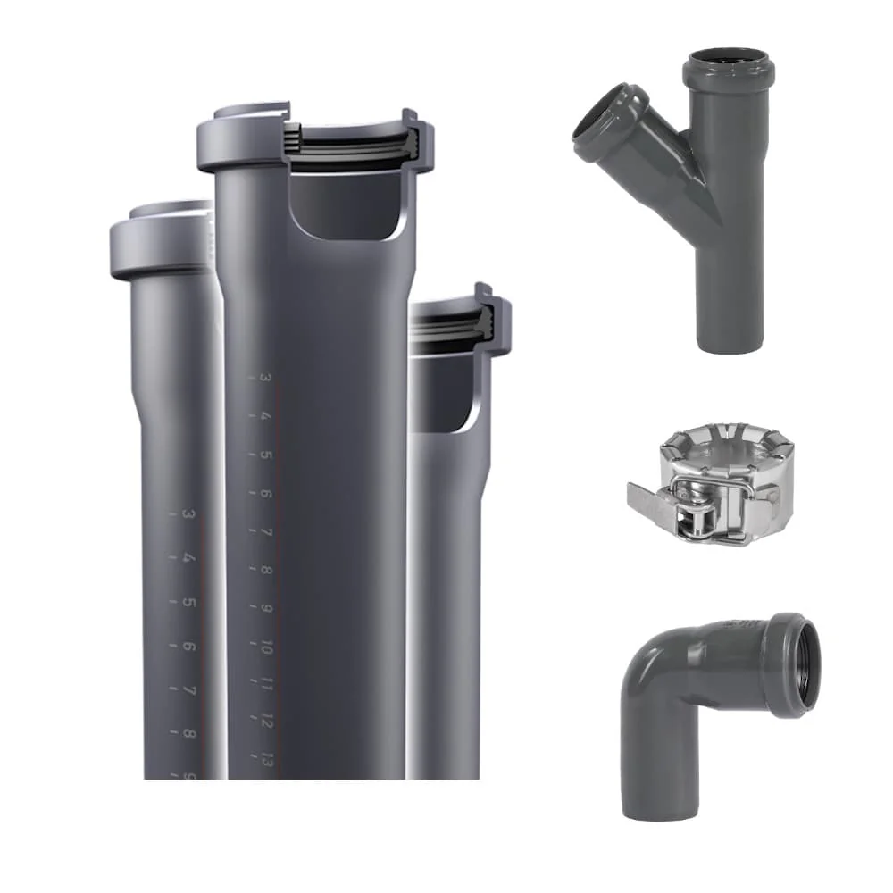 "Píopa HT DN40, Píopa Draenála, Píopa Scurtha HT, Liath image"