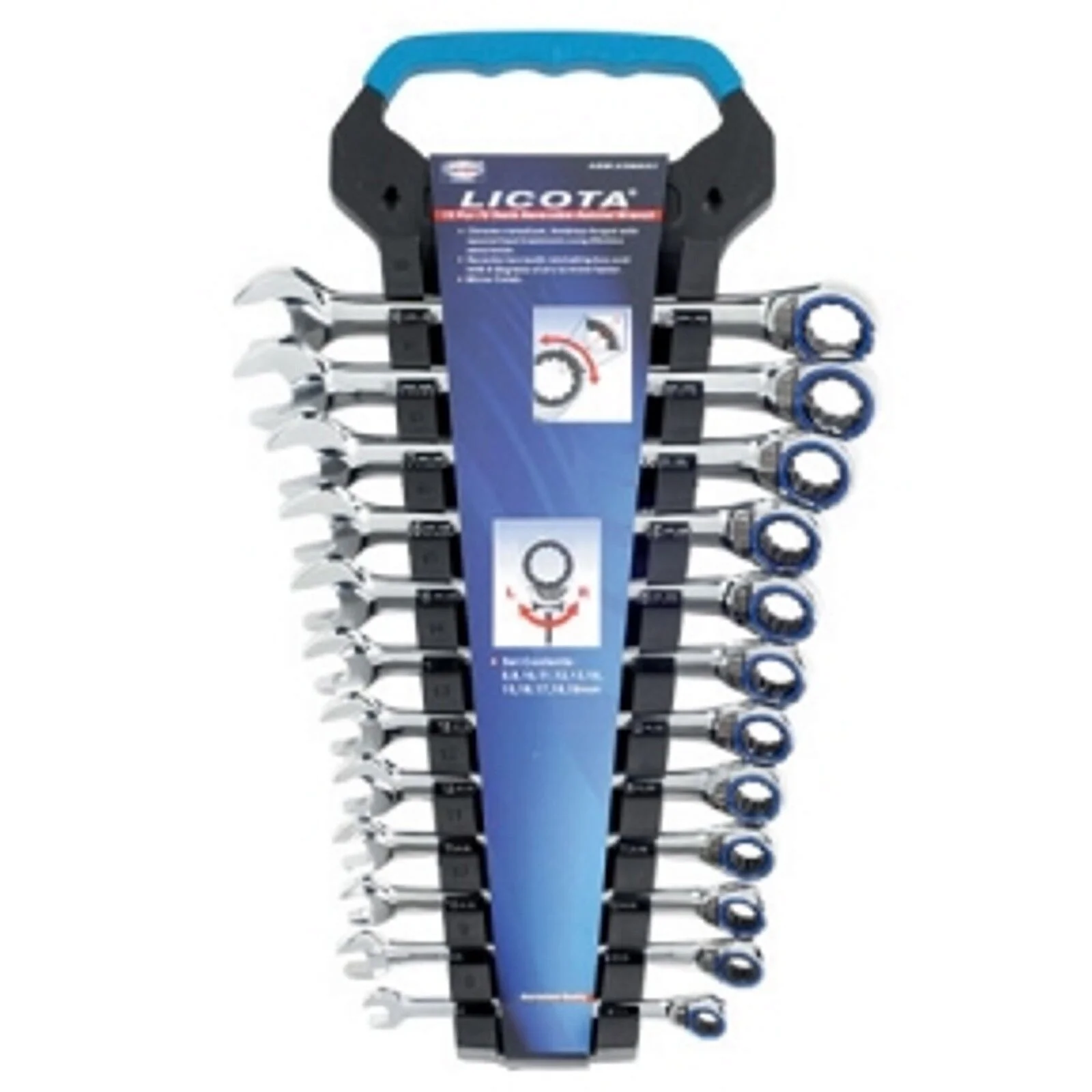 "Sraith Spánaí Ráta 12-Píosa, 8-19mm, Uirlisí Garaiste image"