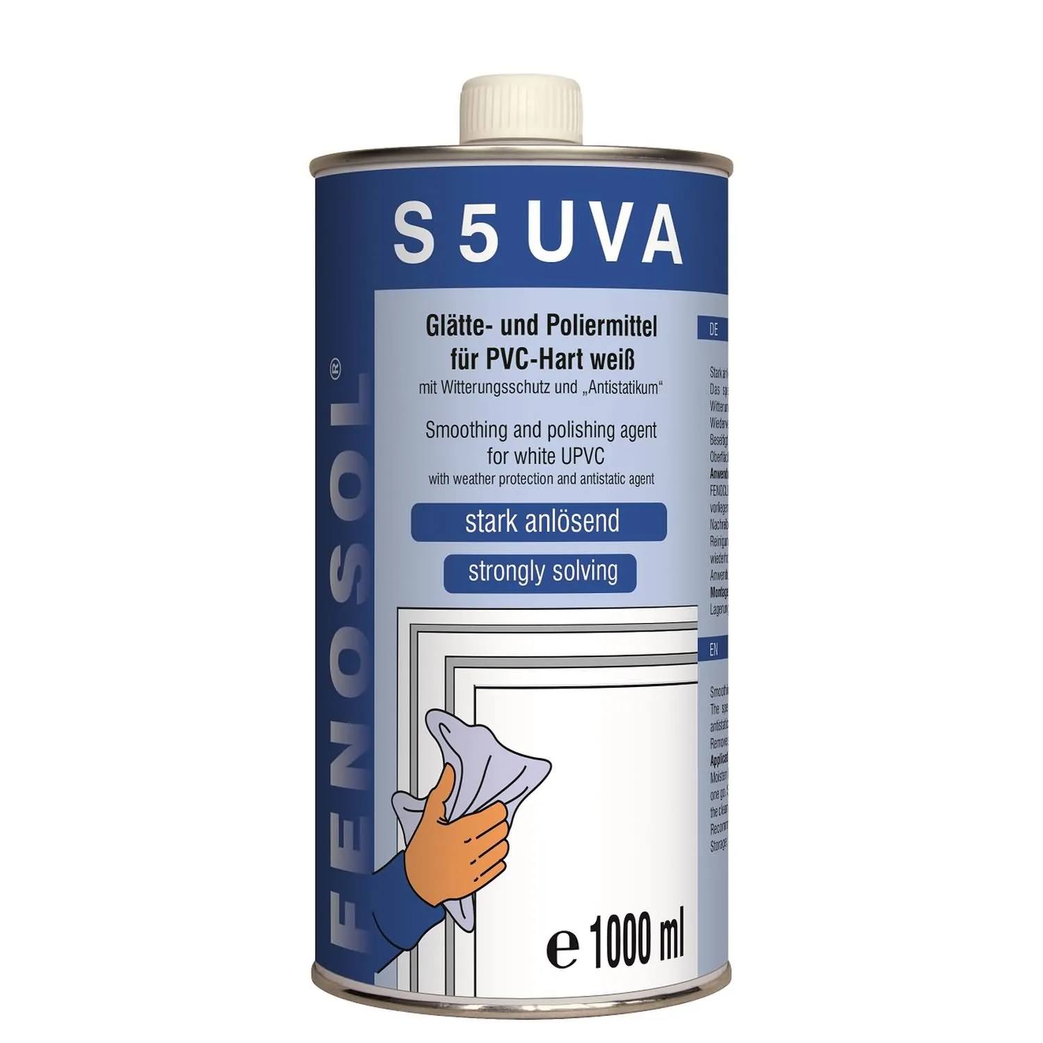 Glanadhóir láidir Fenosol, Glanadhóir UVA 1 lítear, Glanadh próifílí PVC, Fenosol S 5