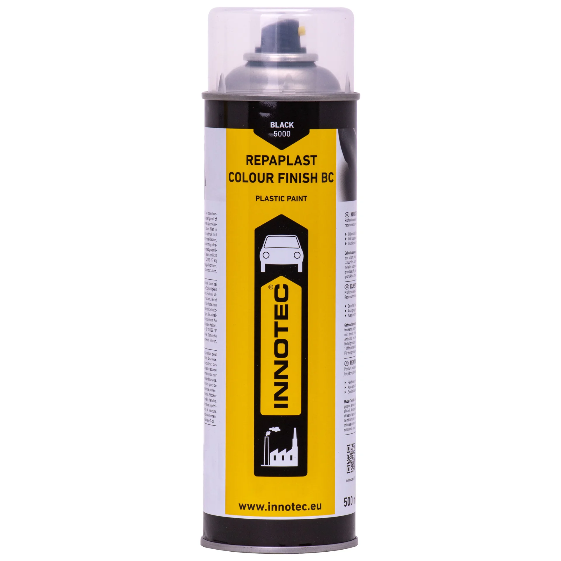 "Dath Críochnaithe Repaplast, Críochnú Dath Dubh, Sprae Datha, 500ml, dubh image"