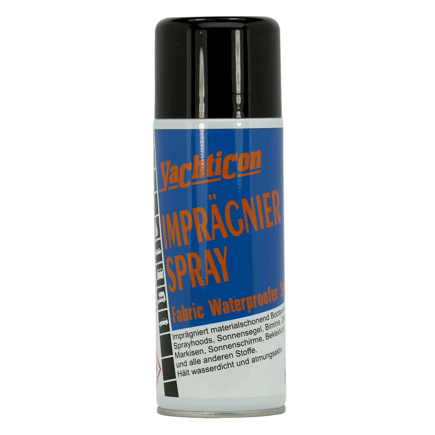 Sprae uiscedhíonach, Impregnú teicstílí, Sprae 400ml, Cosaint uisce do bhád