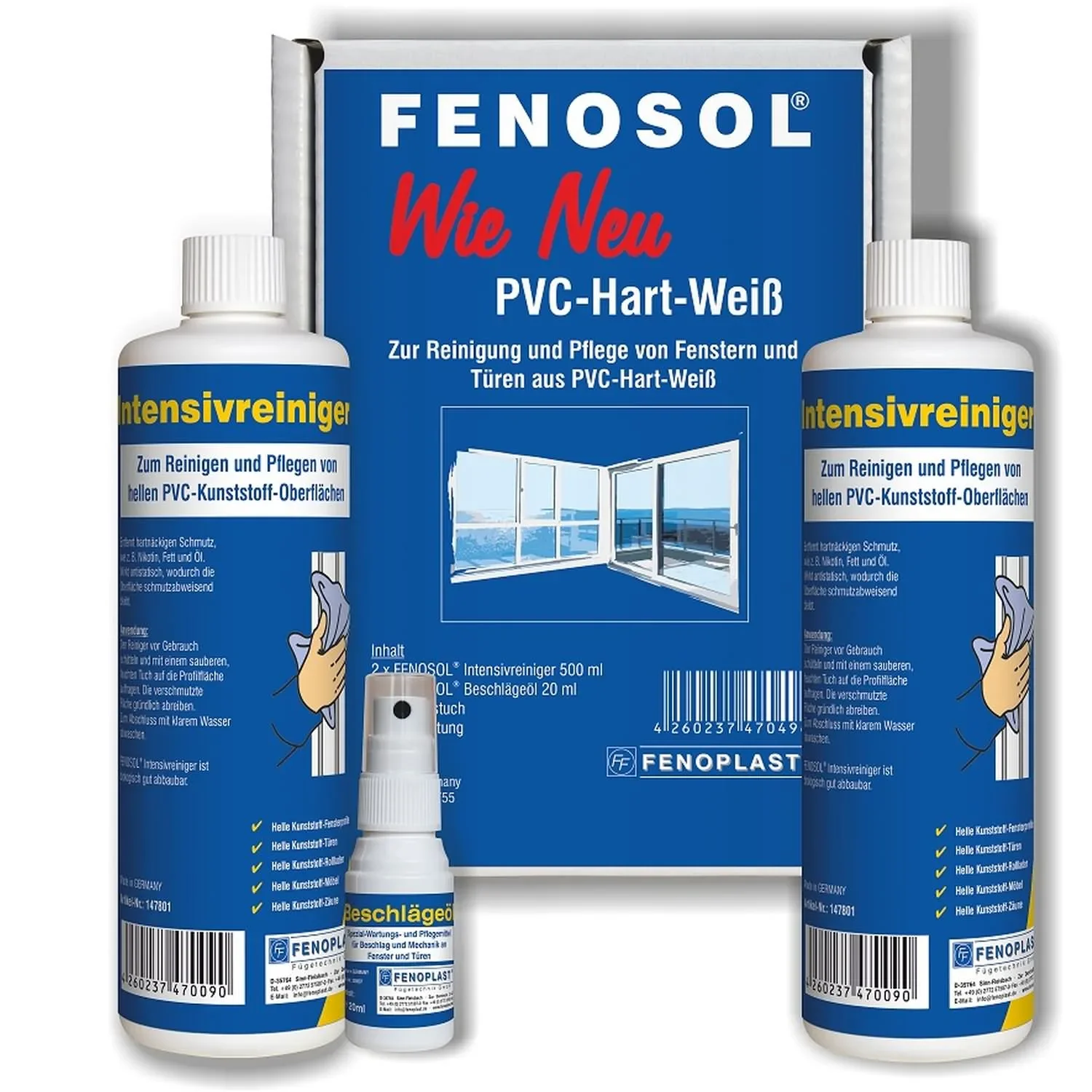 "Feisteáin cúraim fuinneog PVC, Glanadh fuinneog PVC, Cúram fuinneog plaisteach, Fensterpflegeset image"