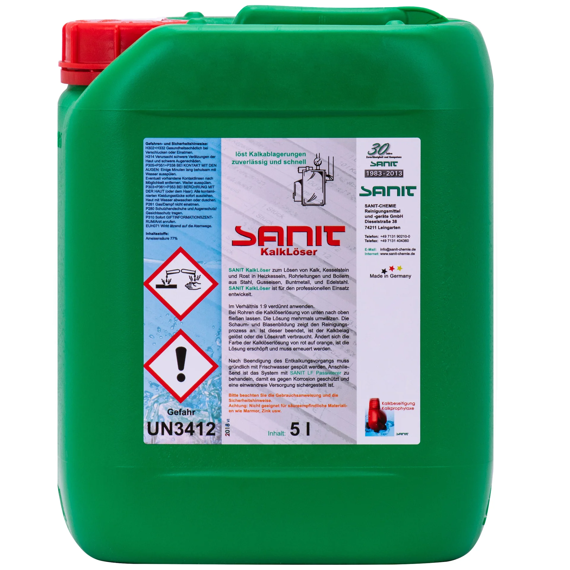 "Díbhlocálaí aolchloiche 5 lítear, tuaslagóir aolchloiche, glantóir aolchloiche image"