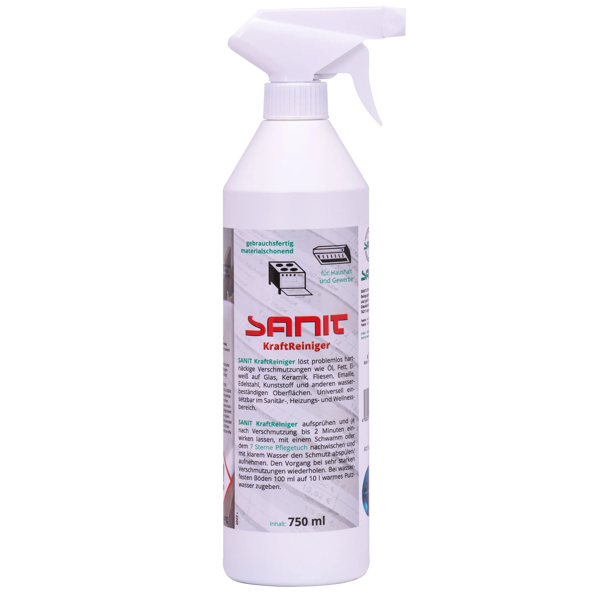 "Glanadh láidir tí, Glanadh tí, Glanadh seomra folctha, Glanadh cistine, Glanadh uilíoch, Glanadh dromchlaí, Glanadh spraeála, 750 ml image"