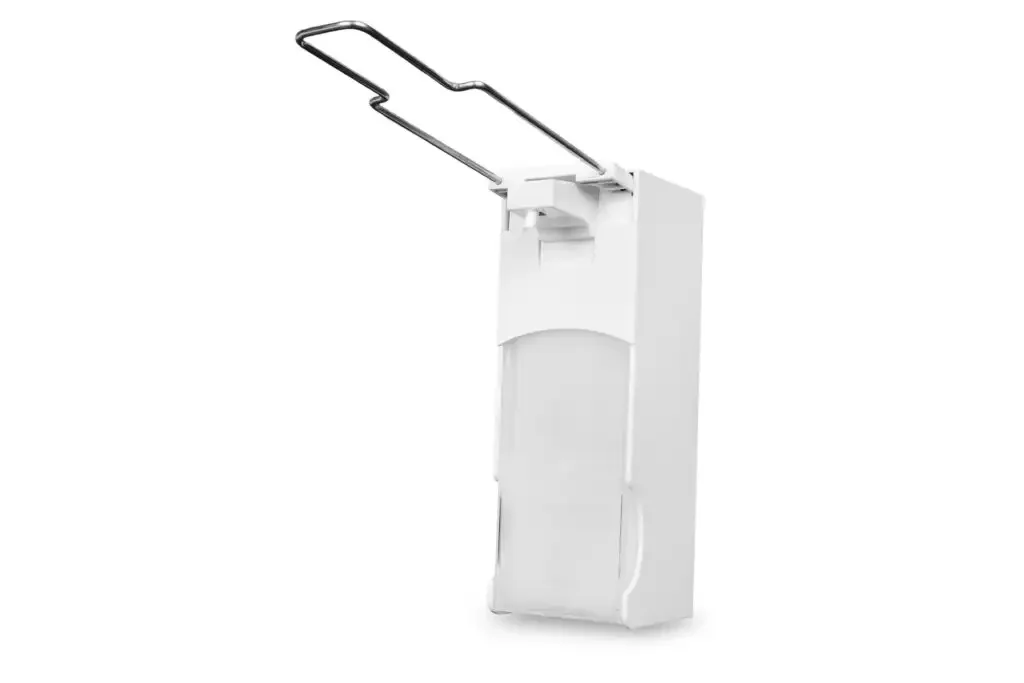 "Dáileoir gallúnasach, 1000ml, dáileoir in-athlíonta le lámh-luamhán, plaisteach bán image"