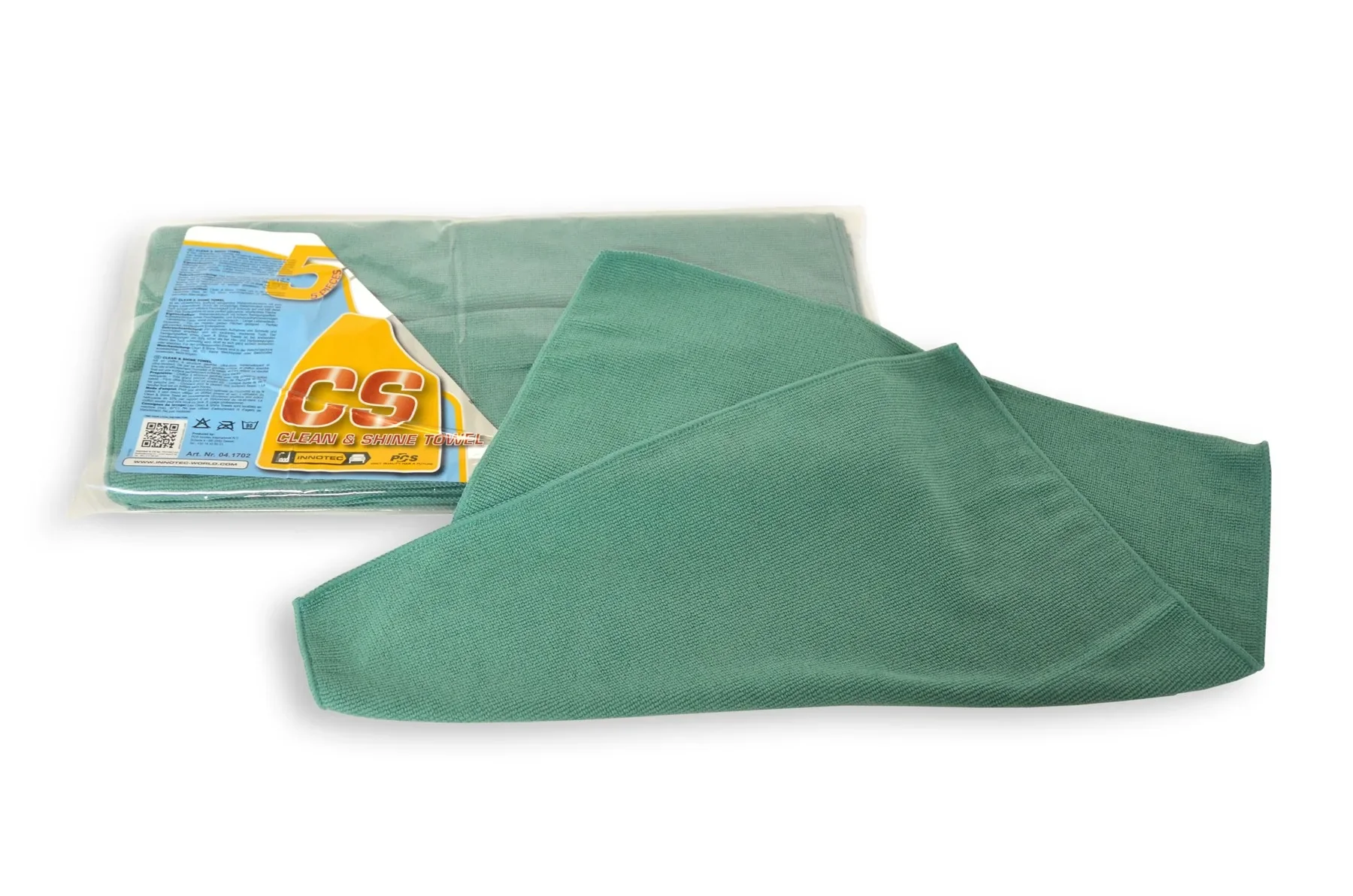 "Tuáillí glana agus snasta, pacáiste 5 tuáillí, éadach snasta glas image"