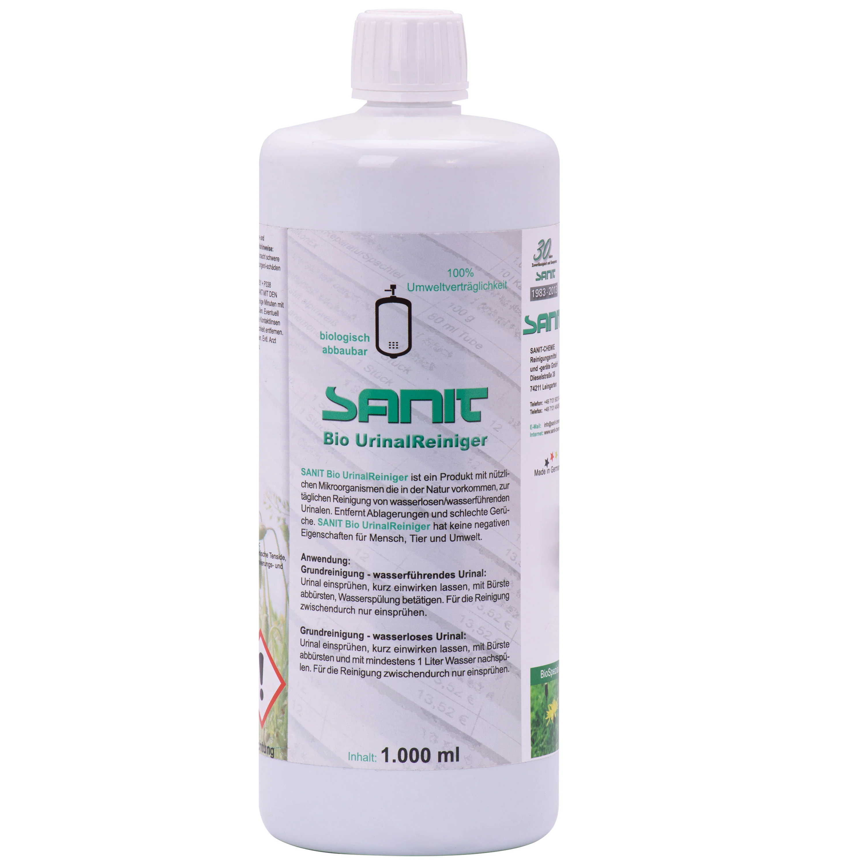 Glanadh Urinal, Glanadh Urinal Bith, Glanadh Urinal Leachtach, 1000 ml