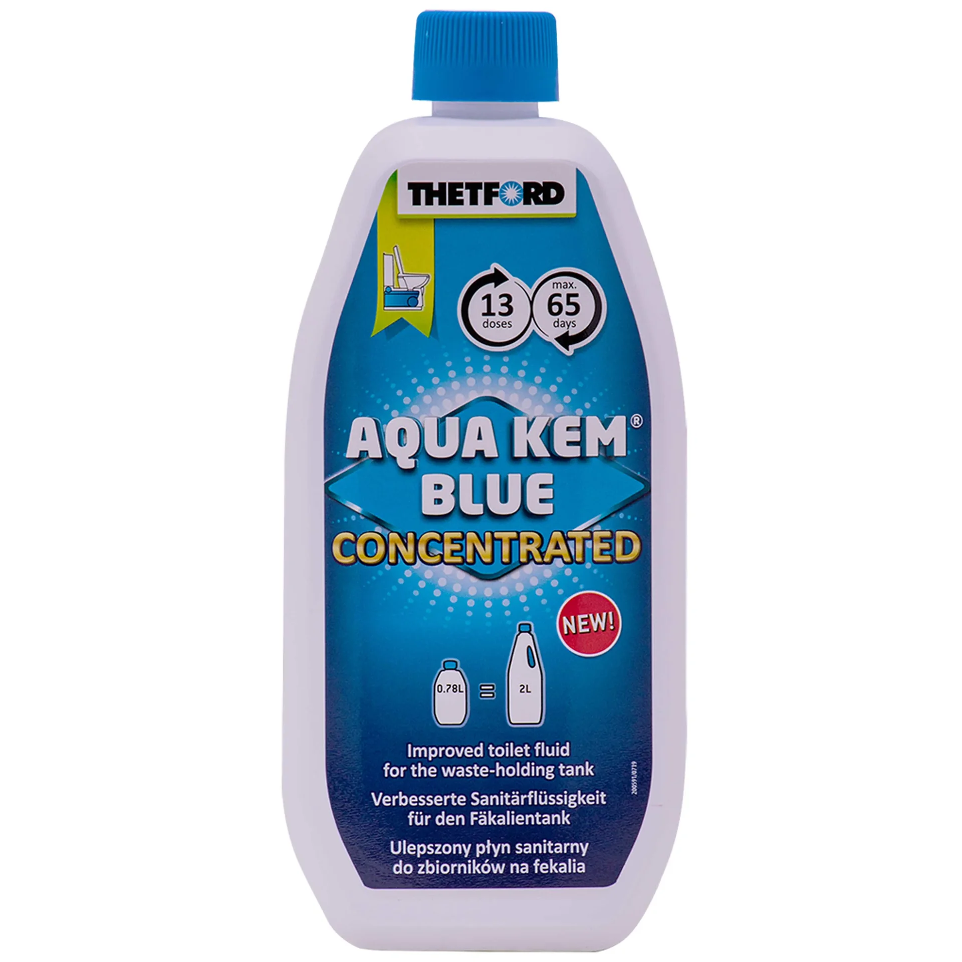"Aqua Kem Blue 0,78 Liter, Leacht le haghaidh leithris, Konzentrat image"