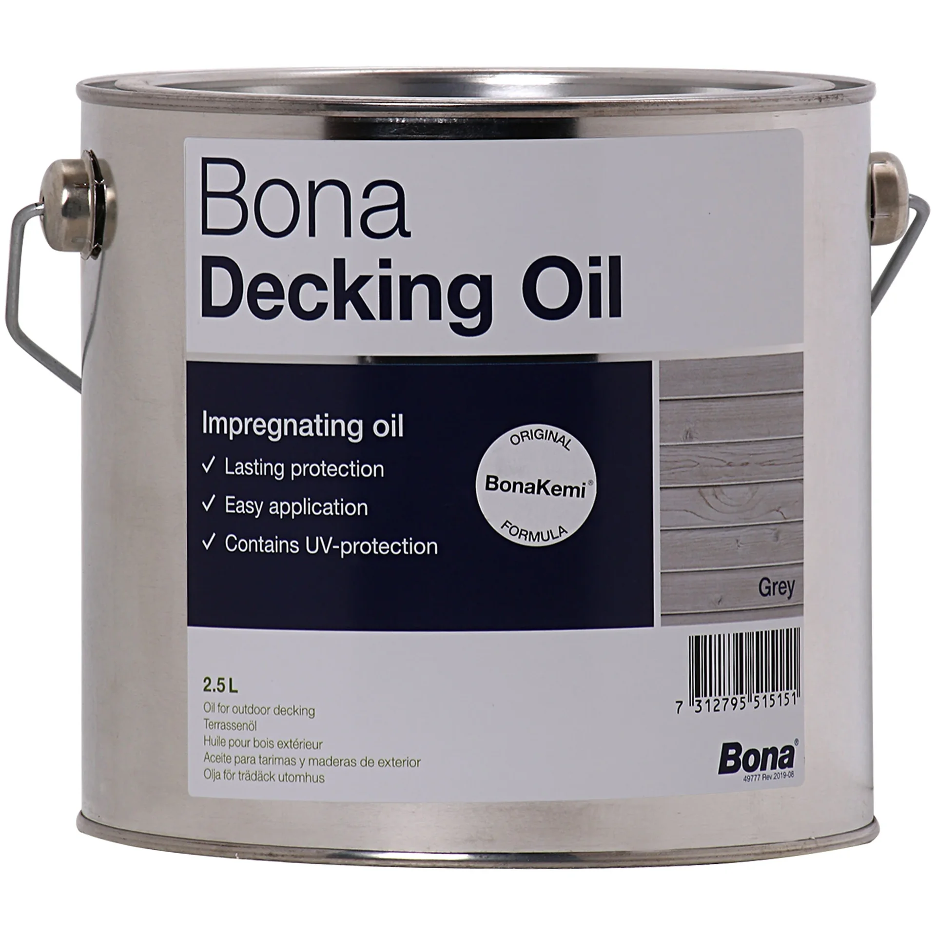 "Ola decking 2,5 Liter, Liath ola, adhmaid lasmuigh image"