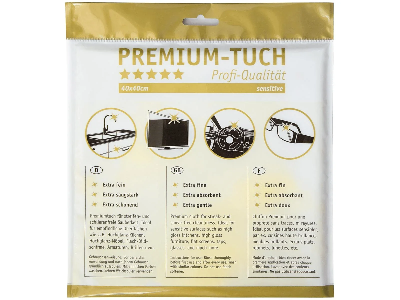 "Éadach microfiber, Éadach microfiber íogair 30 x 30 mm, bán, Éadach glantacháin microfiber image"