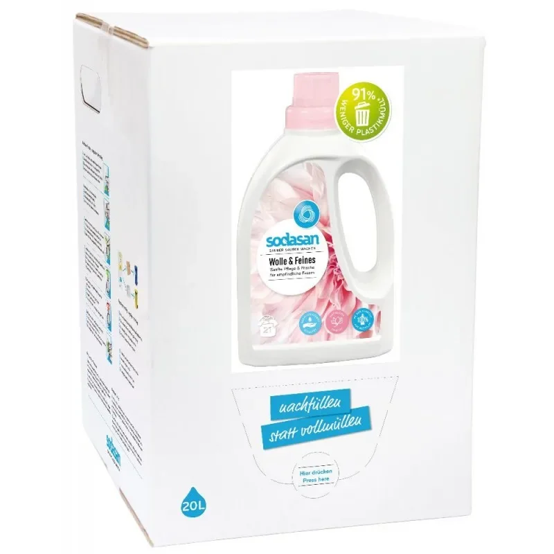 "Glanadh olann, Níochán mín, 20 Lítear, Níochán éadaí mín, Leacht níocháin olann image"