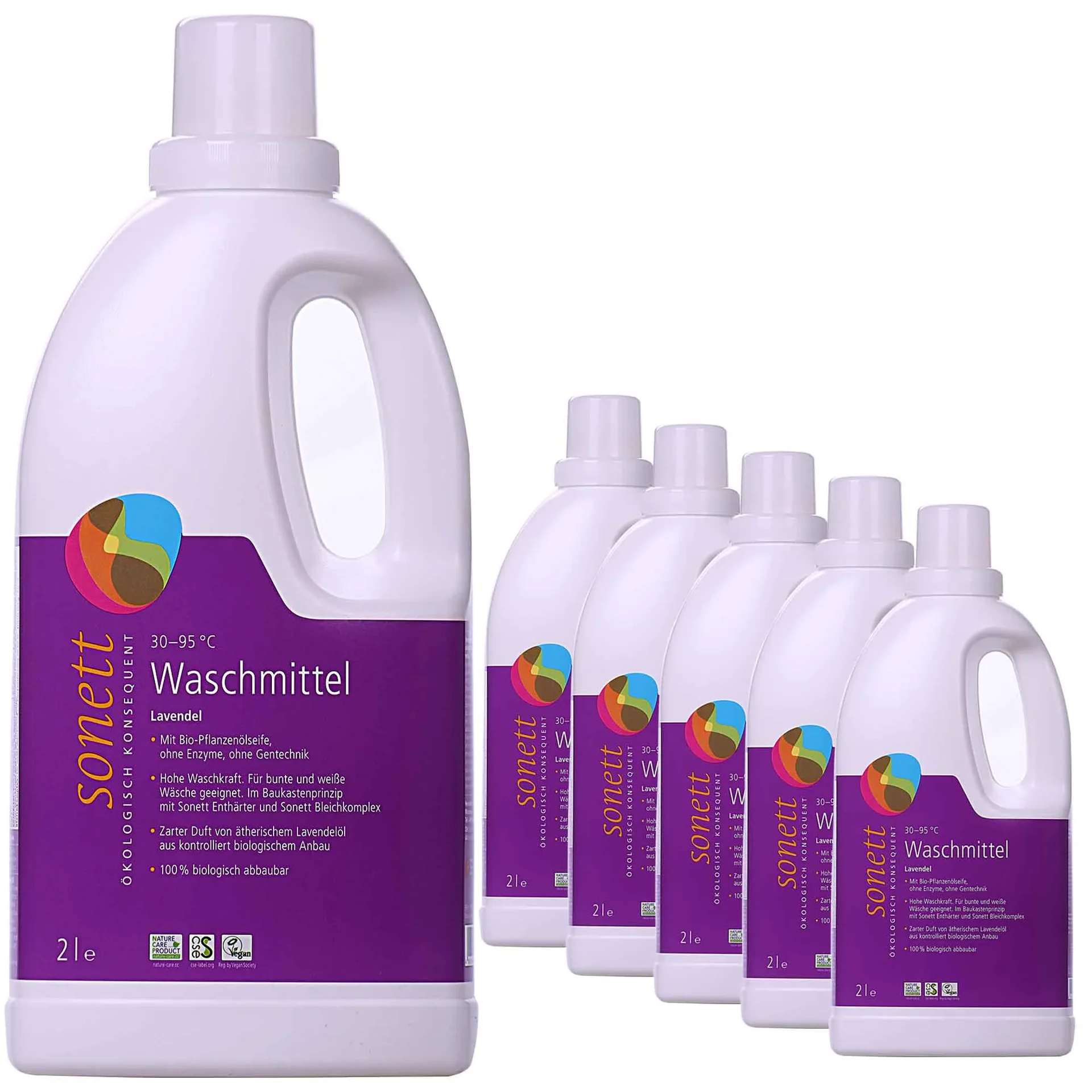 "Glanadh níocháin leachtach lavender, 6 x 2 L, Níochán leachtach, Glanadh níocháin, lavender image"
