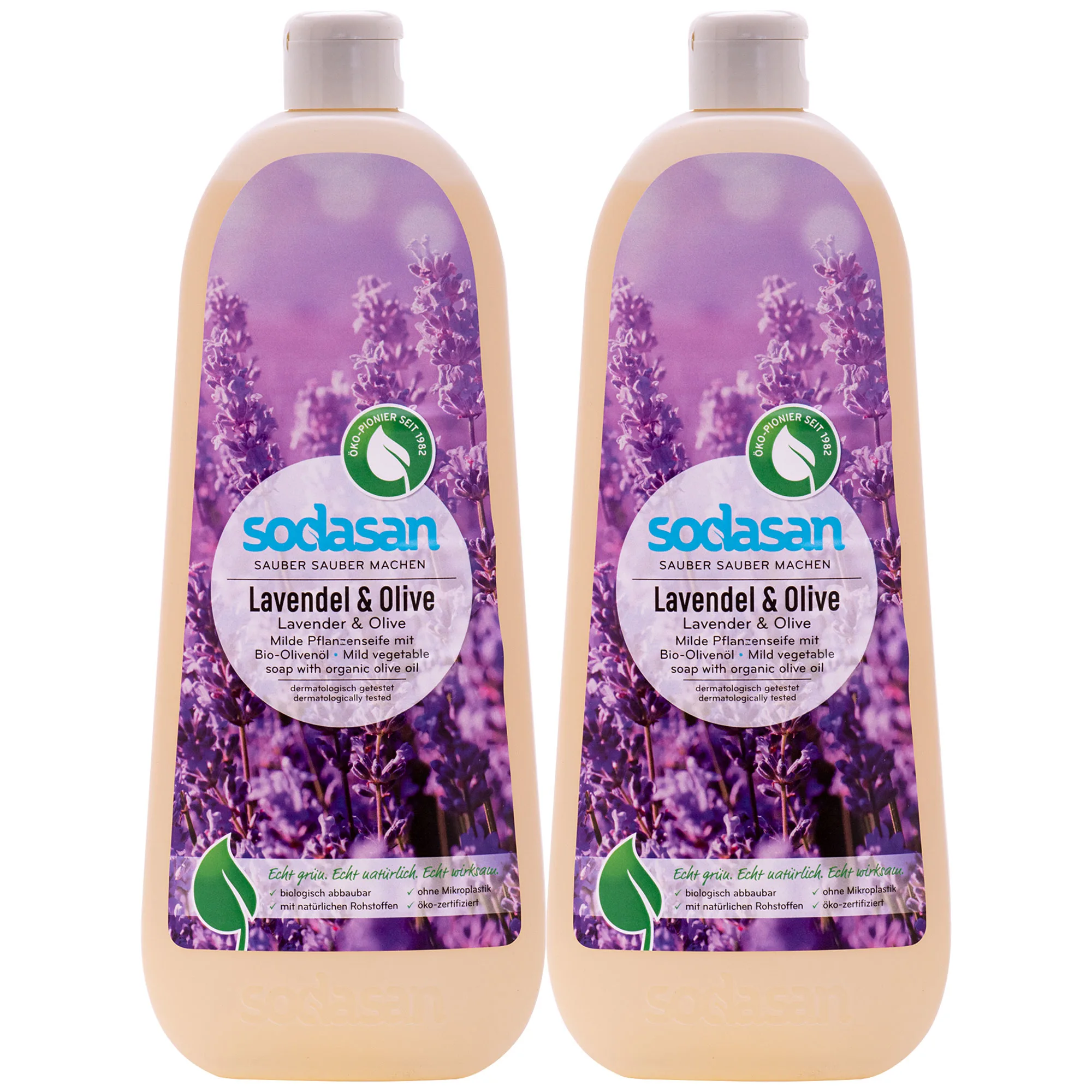 Gallúnach leachtach nádúrtha, Gallúnach láimhe, Lavender-Olive, 2 x 1 Liter