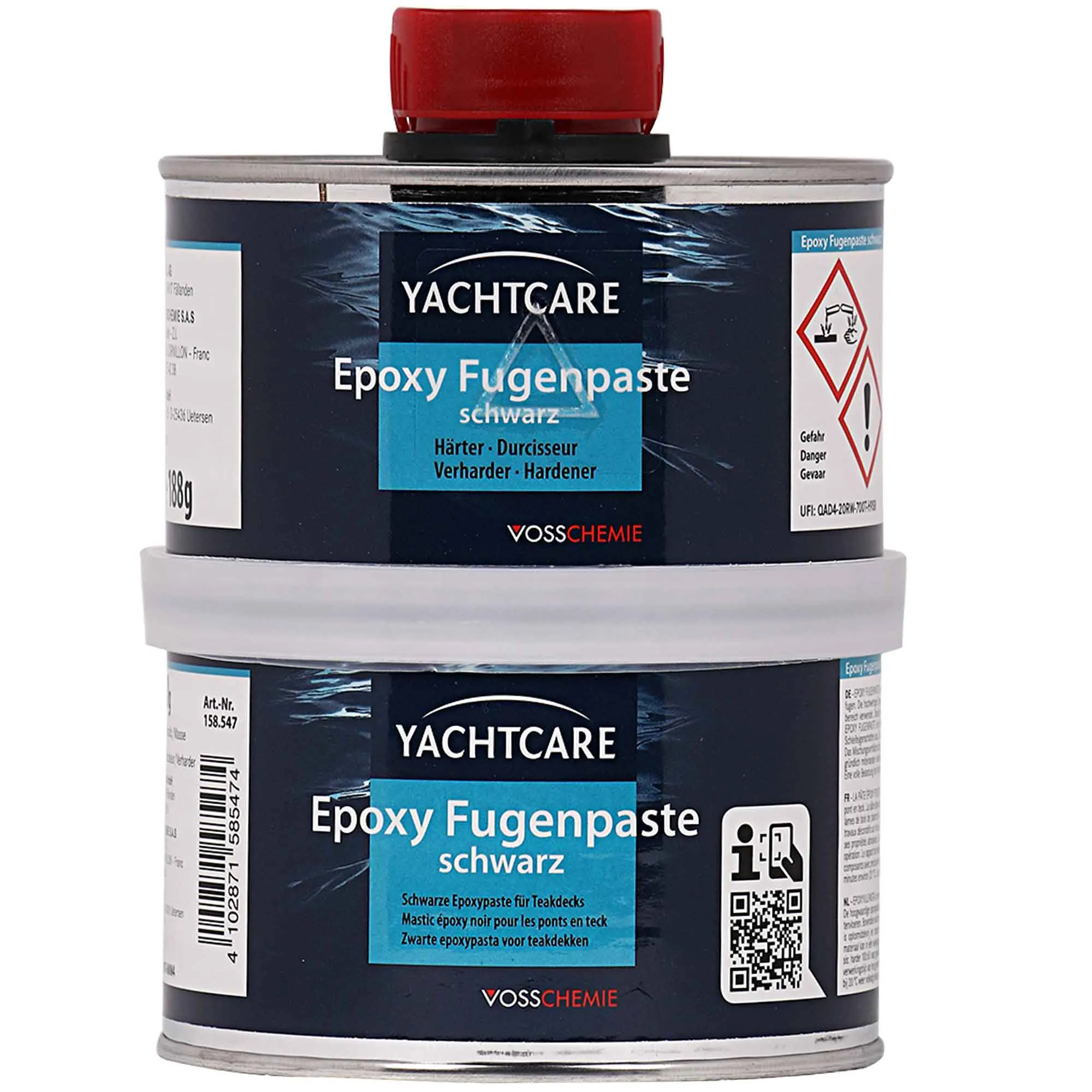 YACHTCARE EP Fugenpaste dubh, Fugenpaste dubh, A+B 500, dubh