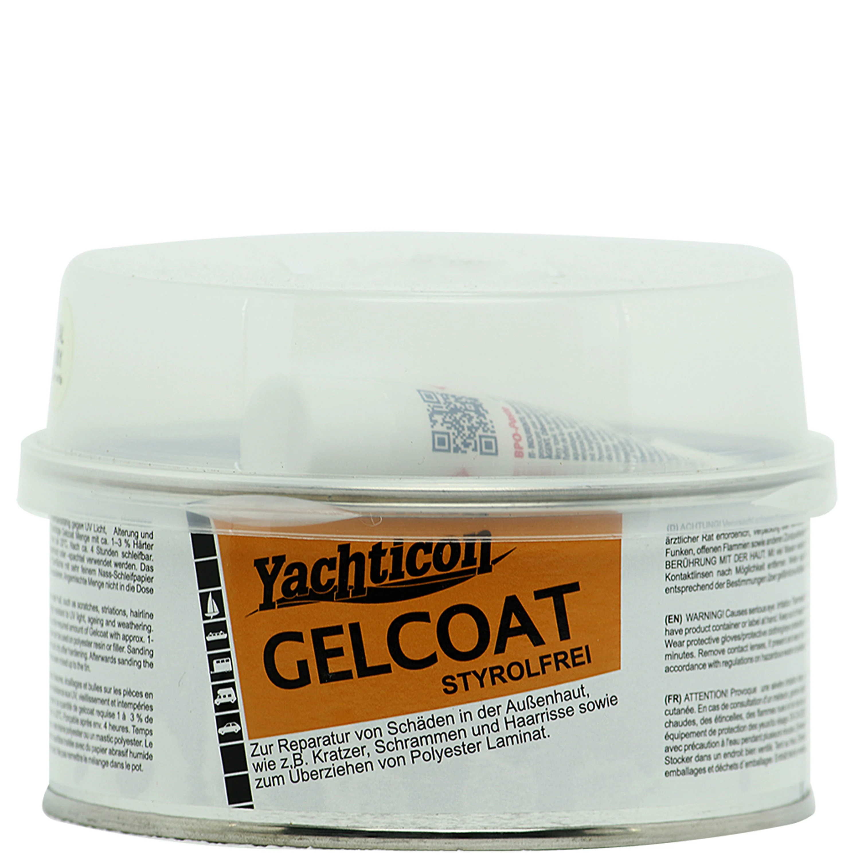 Gleo gelcoat, Spachtel, RAL 9010, 250 g, bán