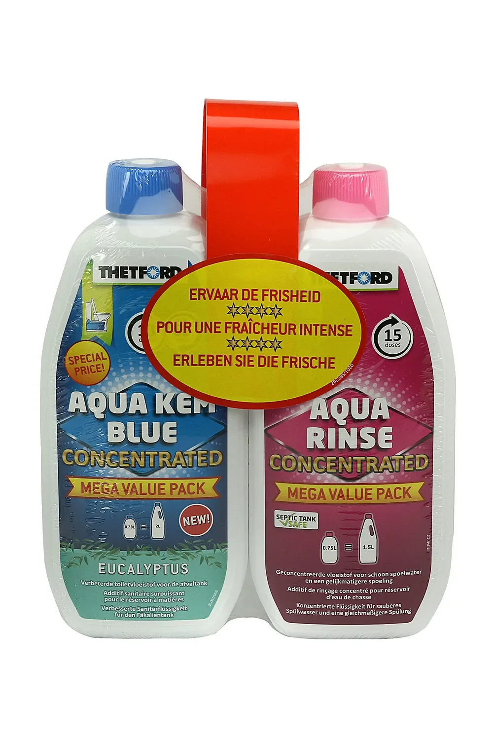 "Ceimiceáin leithris, Leacht leithris iniompartha, Duopack Aqua Kem Blue Eucalyptus 0,78 Liter & Aqua Rinse 0,75 Liter image"