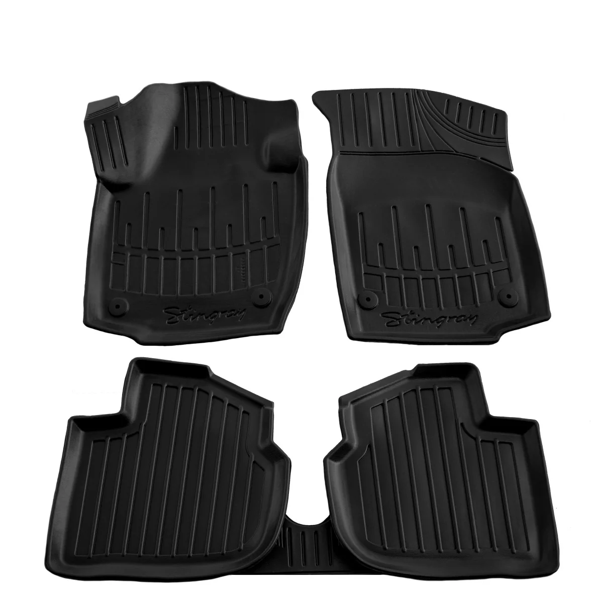 "Mataí urláir rubair, mataí urláir carranna 3D, do SEAT Toledo IV (2012-2019), mataí saincheaptha, le rime ard image"