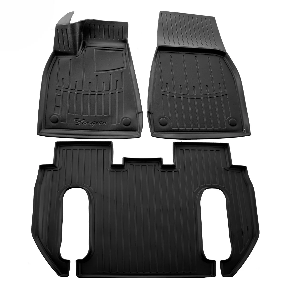 "Mataí urláir rubair, mataí urláir carranna 3D, do TESLA Model X (6 Sitzer) (2015-...), mataí urláir saincheaptha image"